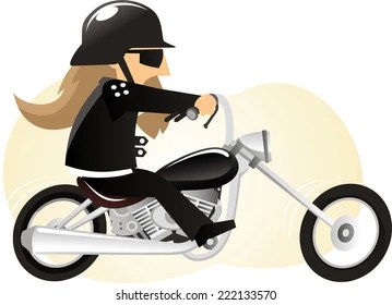 Image result for cartoon motorcycle guy long hair